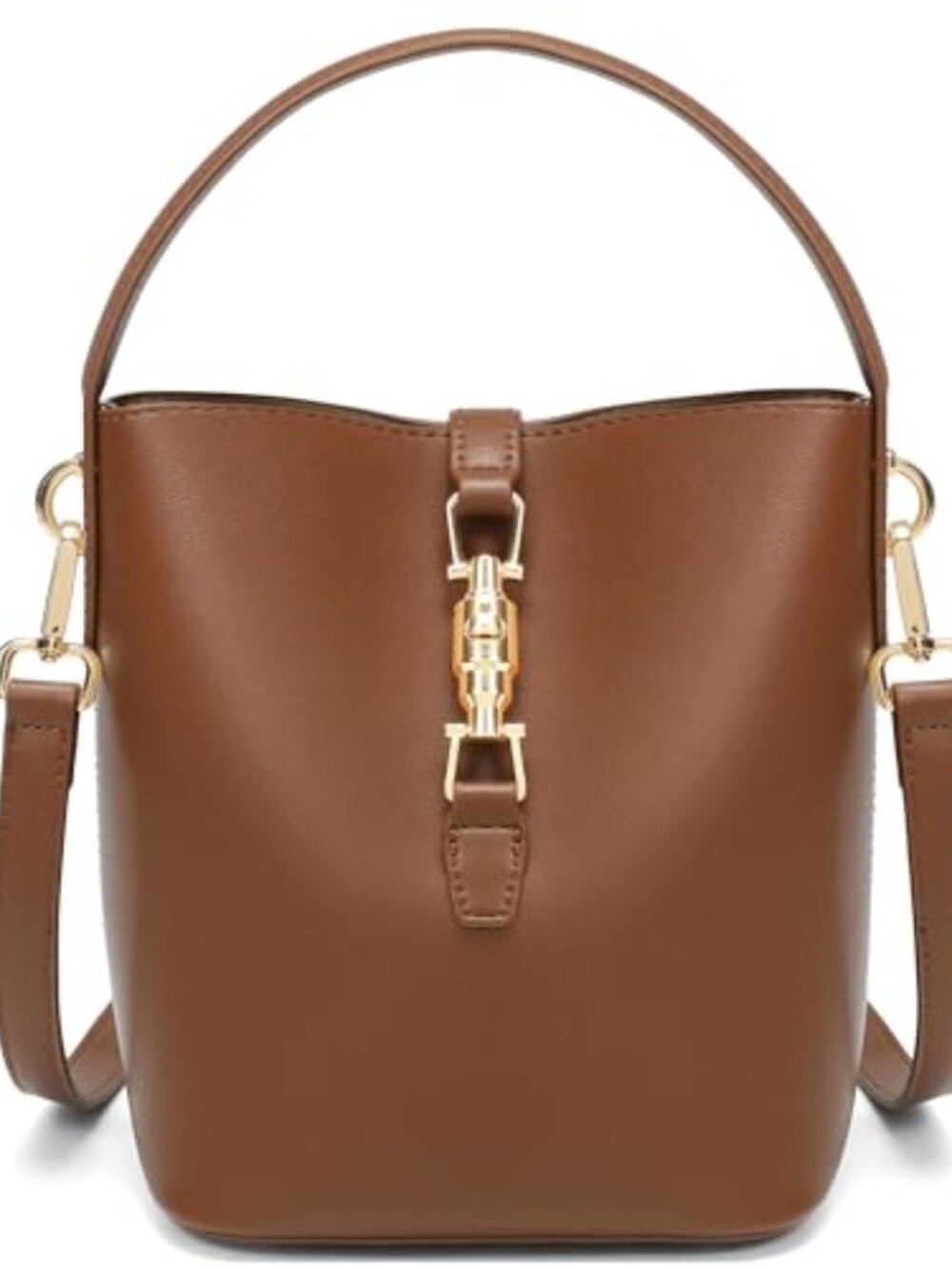 🆕 Leather Bucket Purses For Women Crossbody Bags For Women Small - Brown